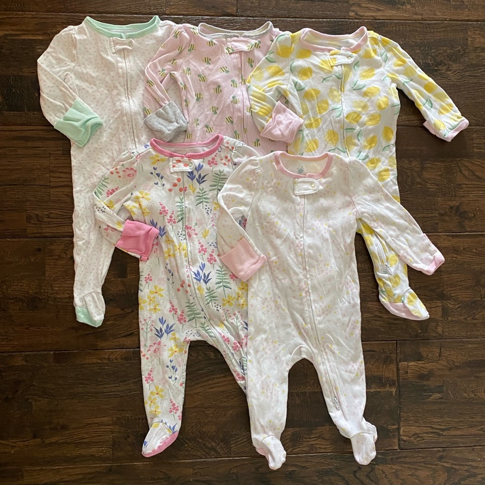 Cloud island 5 footie bundle - 3-6mos